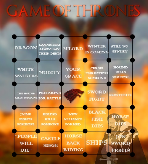 Play Bingo With These Fun Game Of Thrones Cards
